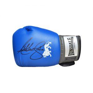 Anthony Joshua Signed Glove in an Acrylic Case (Blue Lonsdale)
