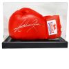 Anthony Joshua Signed Glove in an Acrylic Case (Red Lonsdale - Silver Ink)