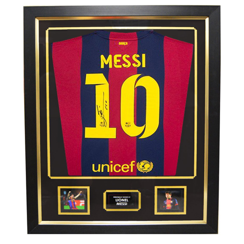 Lionel Messi Deluxe Framed SIgned Barcelona Shirt