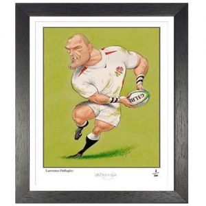 Lawrence Dallaglio Framed Signed Charicature