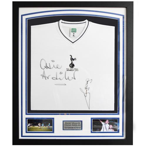Ossie Ardiles & Ricky Villa Framed Signed Tottenham Shirt