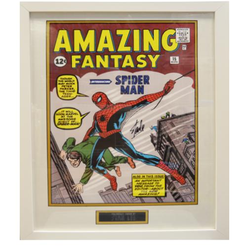 Spider-Man Framed Amazing Fantasy Print signed by Stan Lee