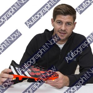 Steven Gerrard Signed Football Boot in an acrylic case