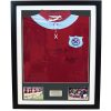 West Ham Framed Signed retro shirt by Boyce, Brooking and Taylor