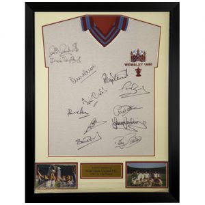 West Ham 1980 Framed Retro Shirt Signed by 12