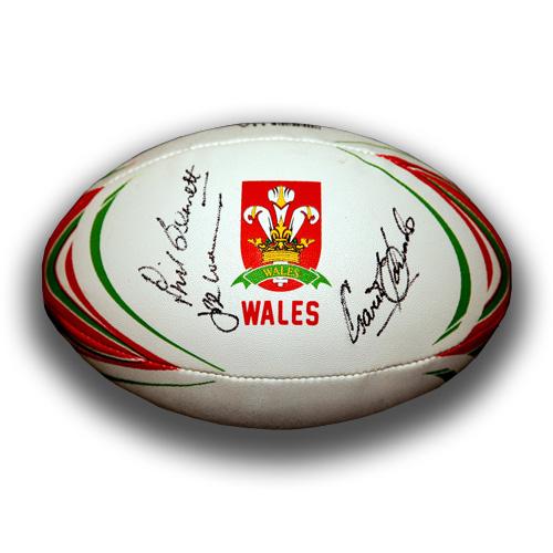 Wales Rugby Ball signed by J.P.R Williams, Gareth Edwards & Phil Bennett