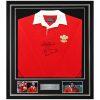 JPR Williams, Gareth Edwards & Phil Bennett Deluxe Framed Signed Welsh Rugby Shirt