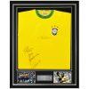 Brazil Framed Shirt signed by Pele, Gerson, Jairzinho & Carlos Alberto