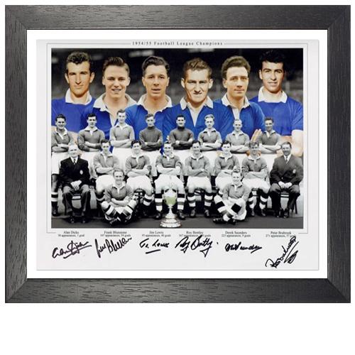 Chelsea 1954/55 Team Legends Large Photograph Signed By 6 Players. 