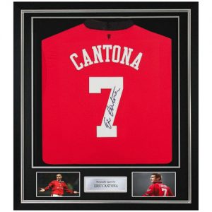 Eric Cantona Framed Signed Manchester United Shirt