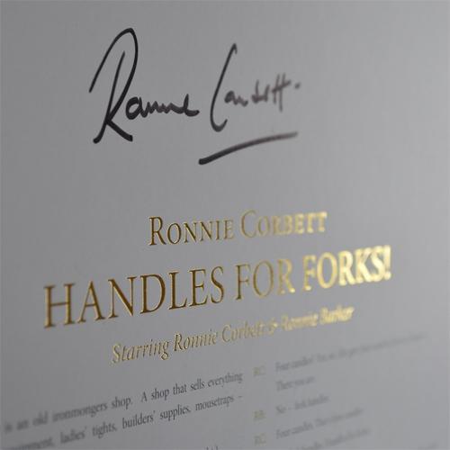 Ronnie Corbett Framed Signed Display - "Four Candles".