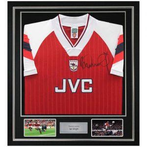 Ian Wright Deluxe Framed Front Signed Arsenal Shirt