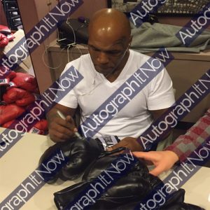 Mike Tyson Framed Signed Glove (Black Everlast)
