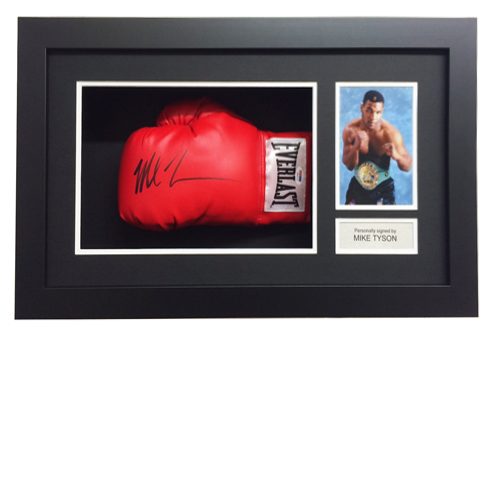 Mike Tyson framed signed glove (Red Everlast)