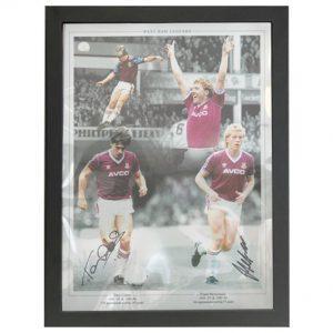 Framed Tony Cottee & Frank McAvennie Hand Signed West Ham Photo Autograph 